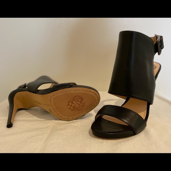 Brand new. Never worn. Vince Camuto black leather heels. - Picture 4 of 6